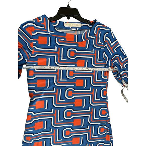 Tracy Negoshian Women M Shift Dress Artsy Retro Resort Cocktail Preppy - Picture 4 of 9